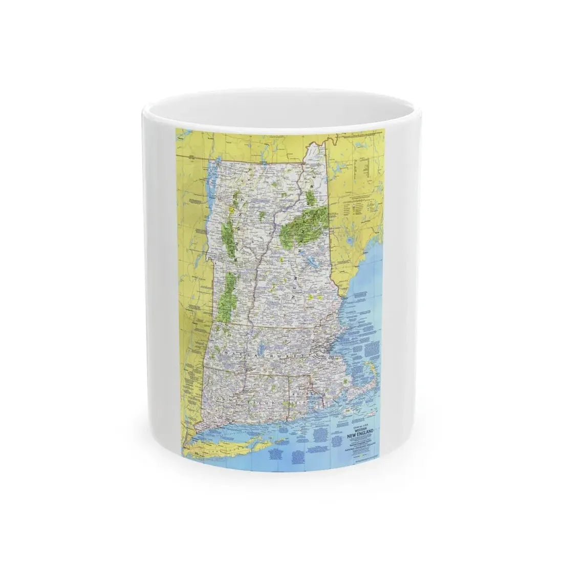 USA - Western New England 1 (1975) (Map) White Coffee Mug 11oz - Go Mug Yourself