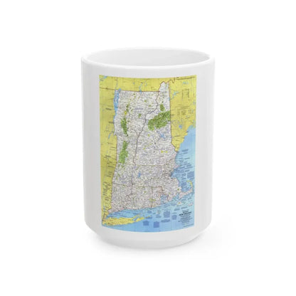 USA - Western New England 1 (1975) (Map) White Coffee Mug 15oz - Go Mug Yourself