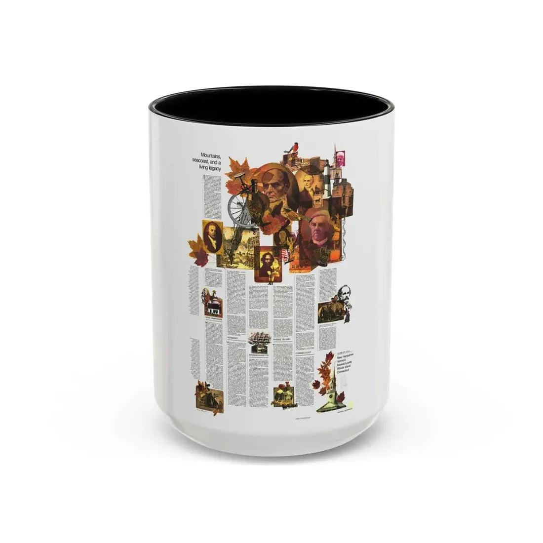 USA - Western New England 2 (1975) (Map) Accent Coffee Mug 15oz Black - Go Mug Yourself