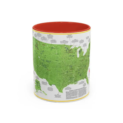 USA - Wild and Scenic Rivers 1 (1977) (Map) Accent Coffee Mug 11oz Red - Go Mug Yourself
