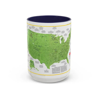 USA - Wild and Scenic Rivers 1 (1977) (Map) Accent Coffee Mug 15oz Navy - Go Mug Yourself