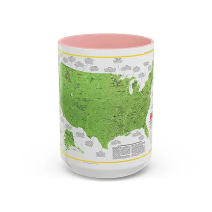 USA - Wild and Scenic Rivers 1 (1977) (Map) Accent Coffee Mug 15oz Pink - Go Mug Yourself