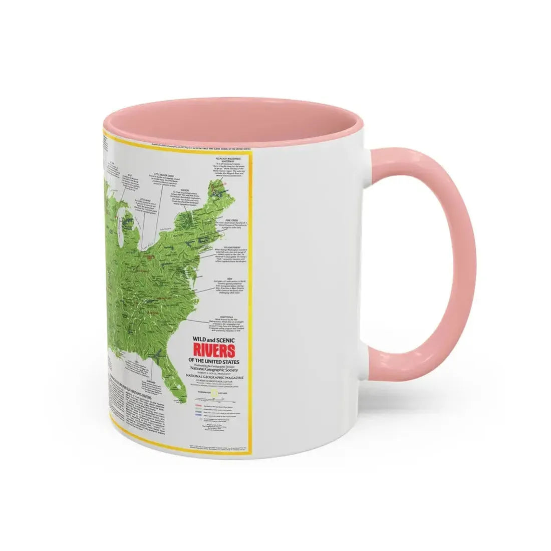 USA - Wild and Scenic Rivers 1 (1977) (Map) Accent Coffee Mug - Go Mug Yourself