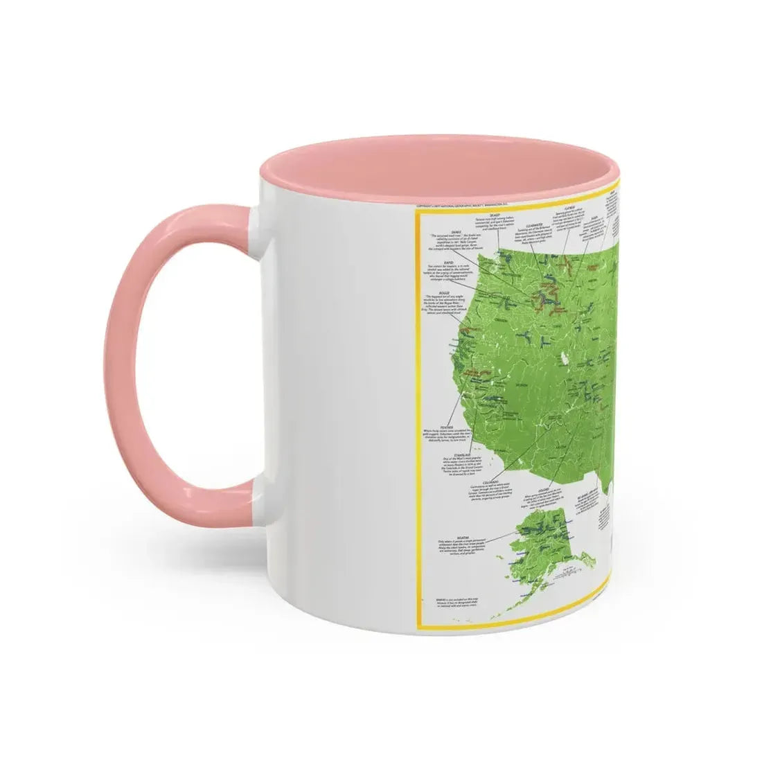 USA - Wild and Scenic Rivers 1 (1977) (Map) Accent Coffee Mug - Go Mug Yourself