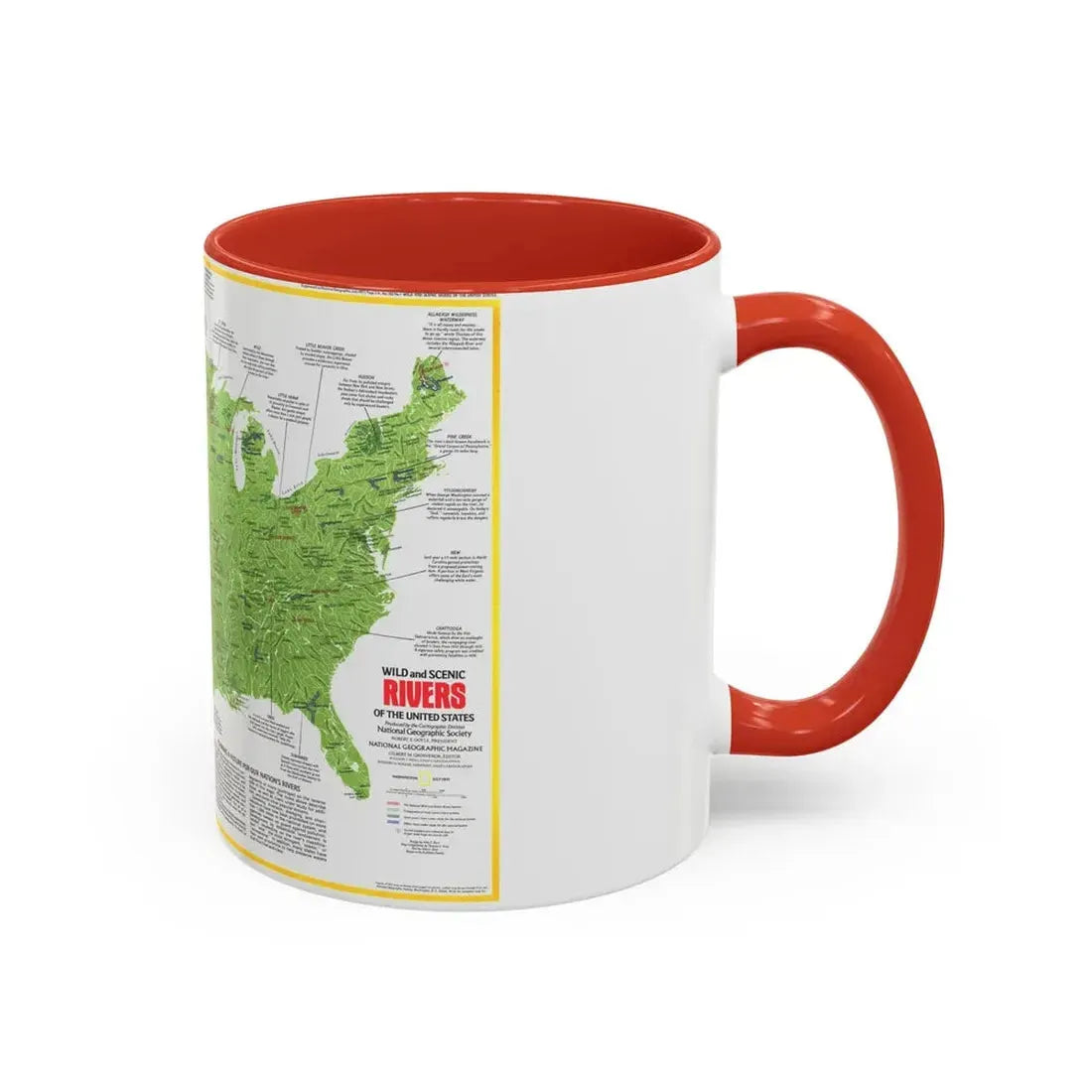 USA - Wild and Scenic Rivers 1 (1977) (Map) Accent Coffee Mug - Go Mug Yourself