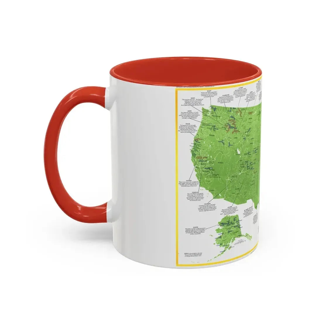 USA - Wild and Scenic Rivers 1 (1977) (Map) Accent Coffee Mug - Go Mug Yourself