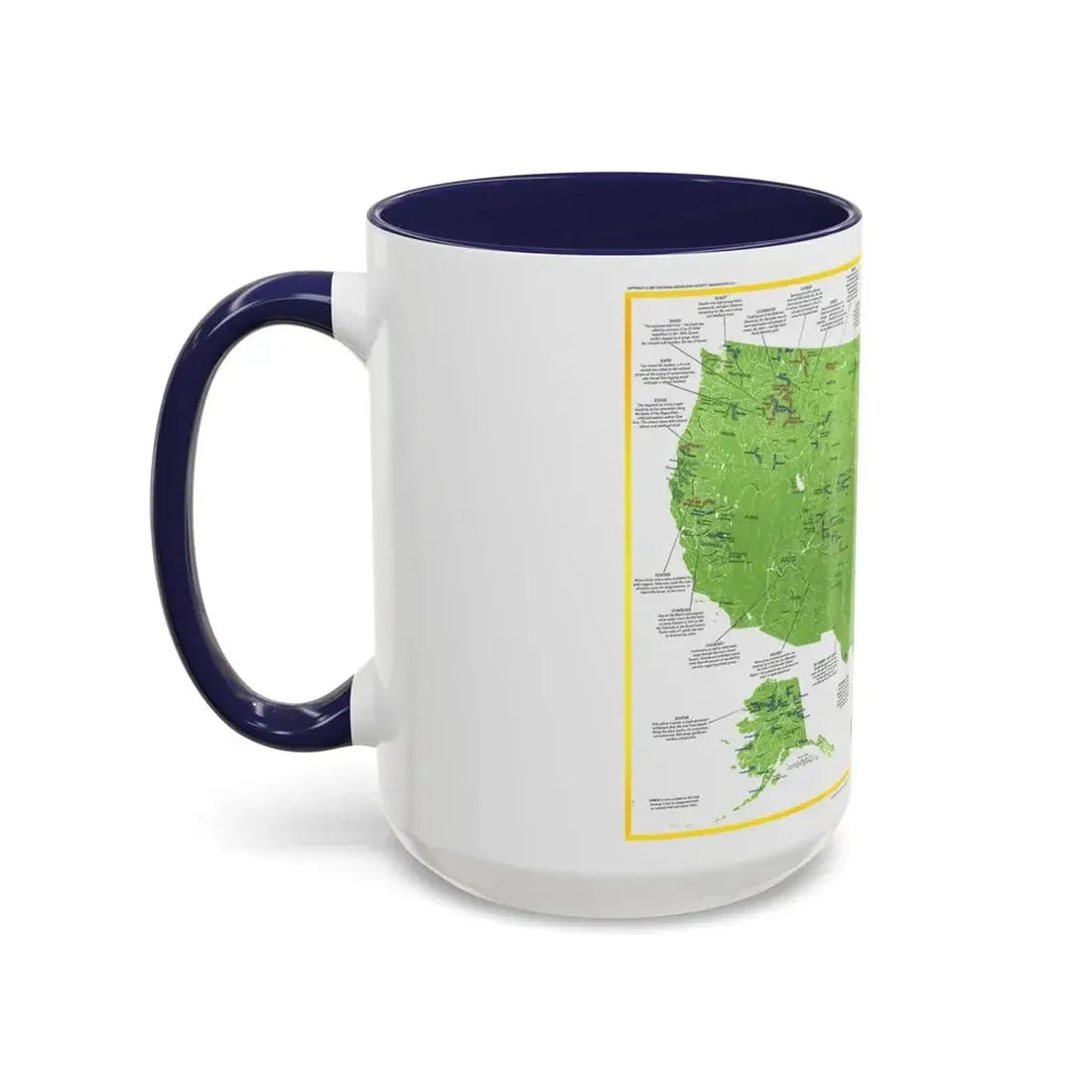 USA - Wild and Scenic Rivers 1 (1977) (Map) Accent Coffee Mug - Go Mug Yourself