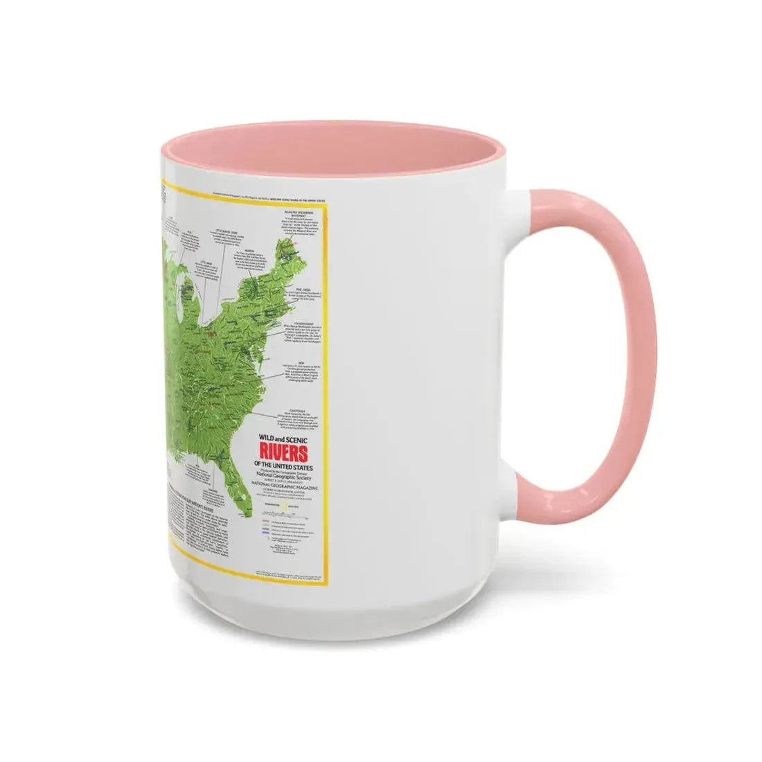 USA - Wild and Scenic Rivers 1 (1977) (Map) Accent Coffee Mug - Go Mug Yourself