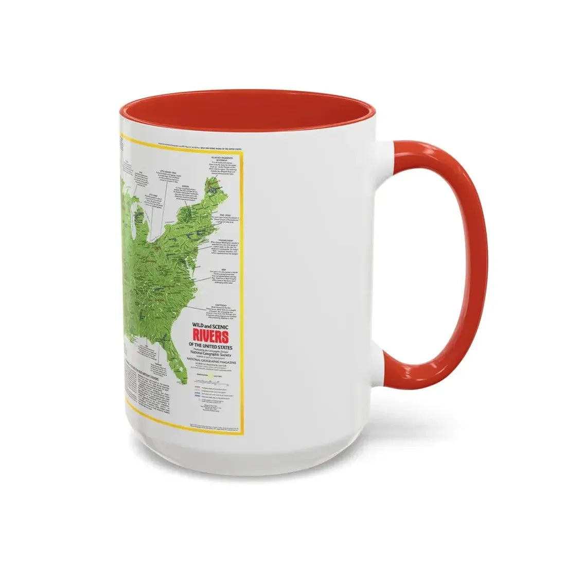 USA - Wild and Scenic Rivers 1 (1977) (Map) Accent Coffee Mug - Go Mug Yourself