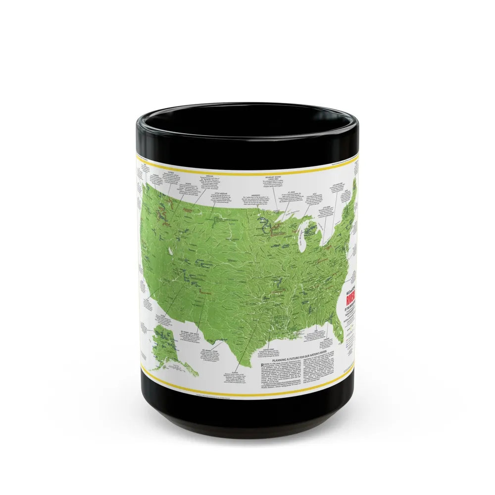 USA - Wild and Scenic Rivers 1 (1977) (Map) Black Coffee Mug-15oz-Go Mug Yourself