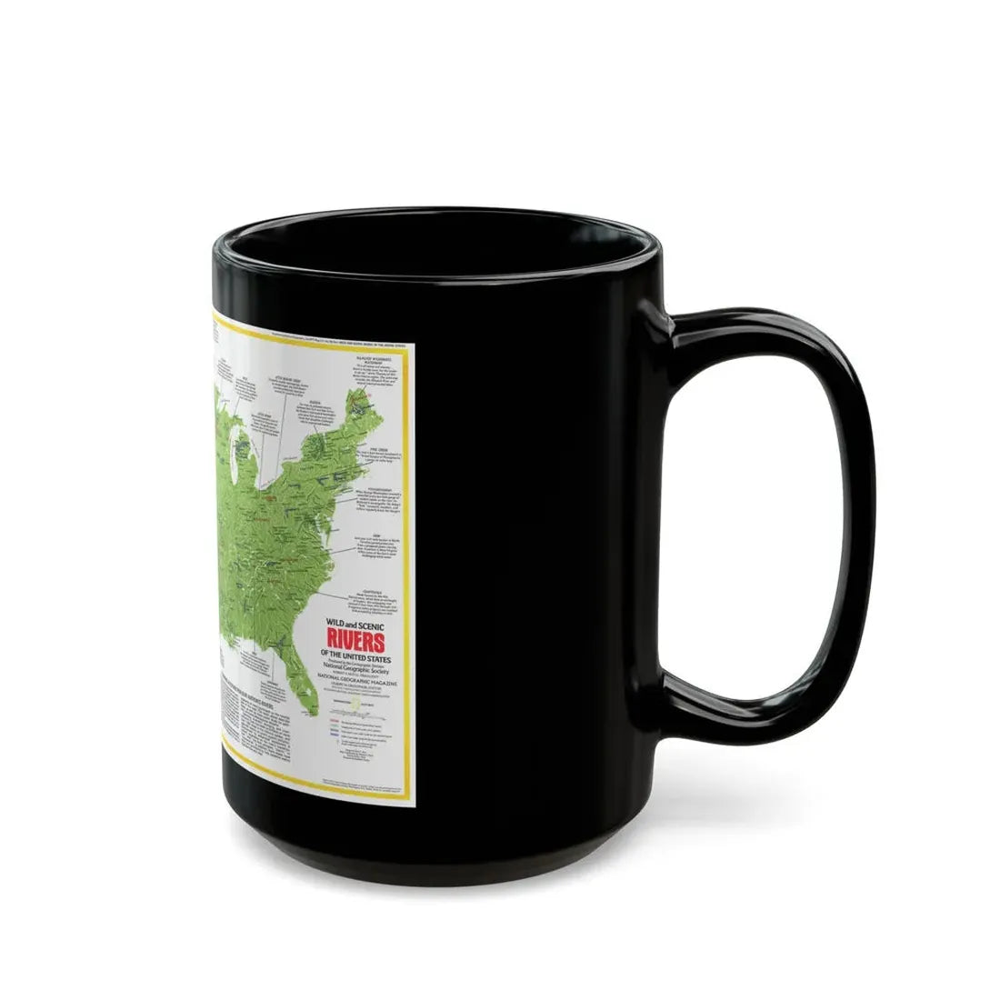 USA - Wild and Scenic Rivers 1 (1977) (Map) Black Coffee Mug - Go Mug Yourself