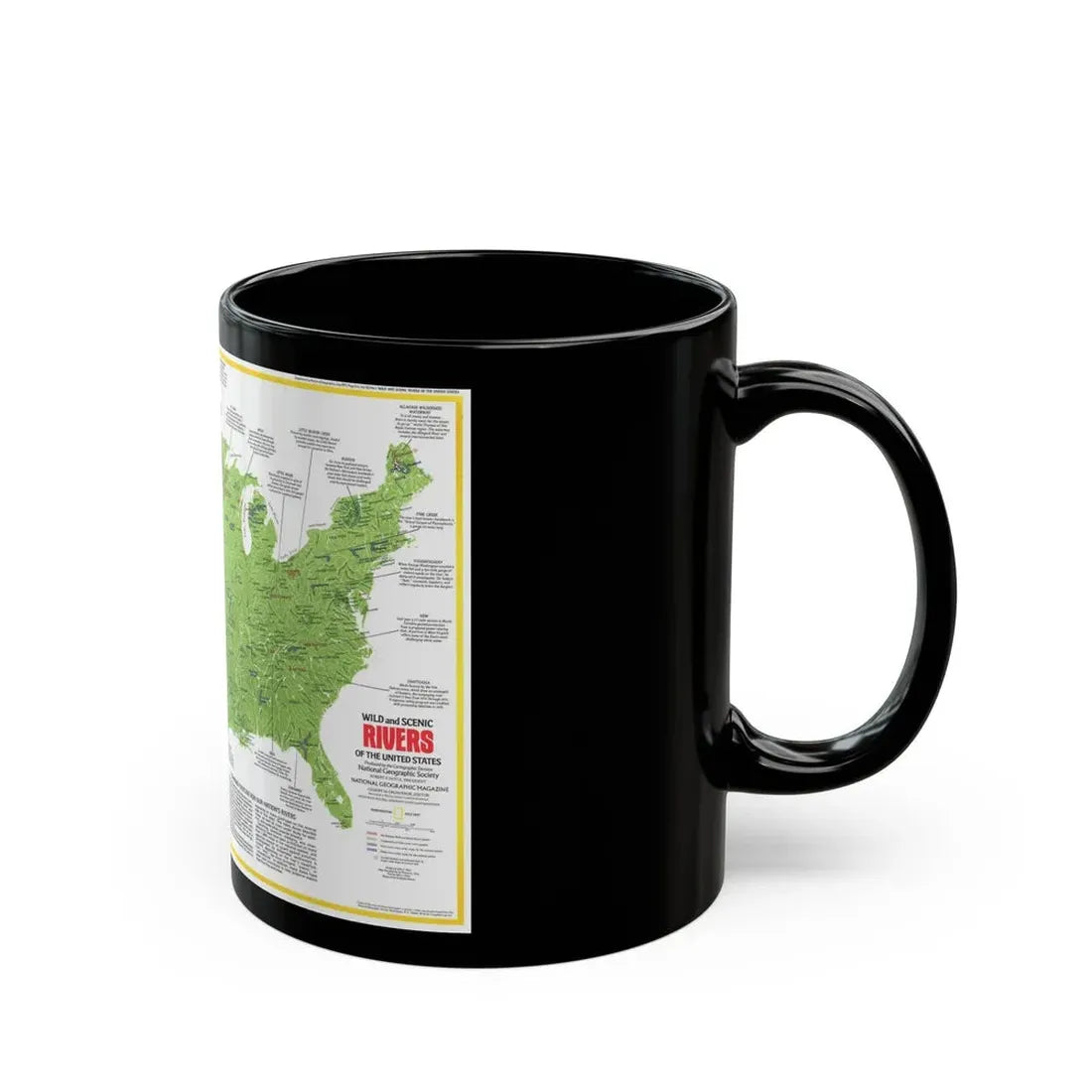 USA - Wild and Scenic Rivers 1 (1977) (Map) Black Coffee Mug - Go Mug Yourself