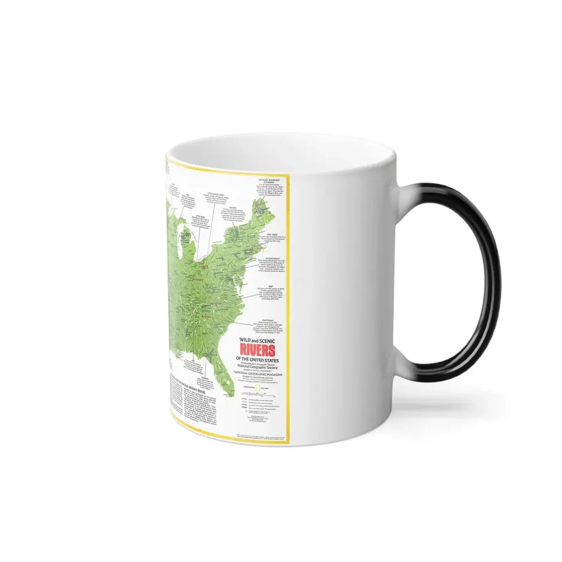 USA - Wild and Scenic Rivers 1 (1977) (Map) Color Changing Mug 11oz - Go Mug Yourself