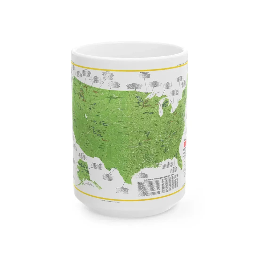 USA - Wild and Scenic Rivers 1 (1977) (Map) White Coffee Mug 15oz - Go Mug Yourself