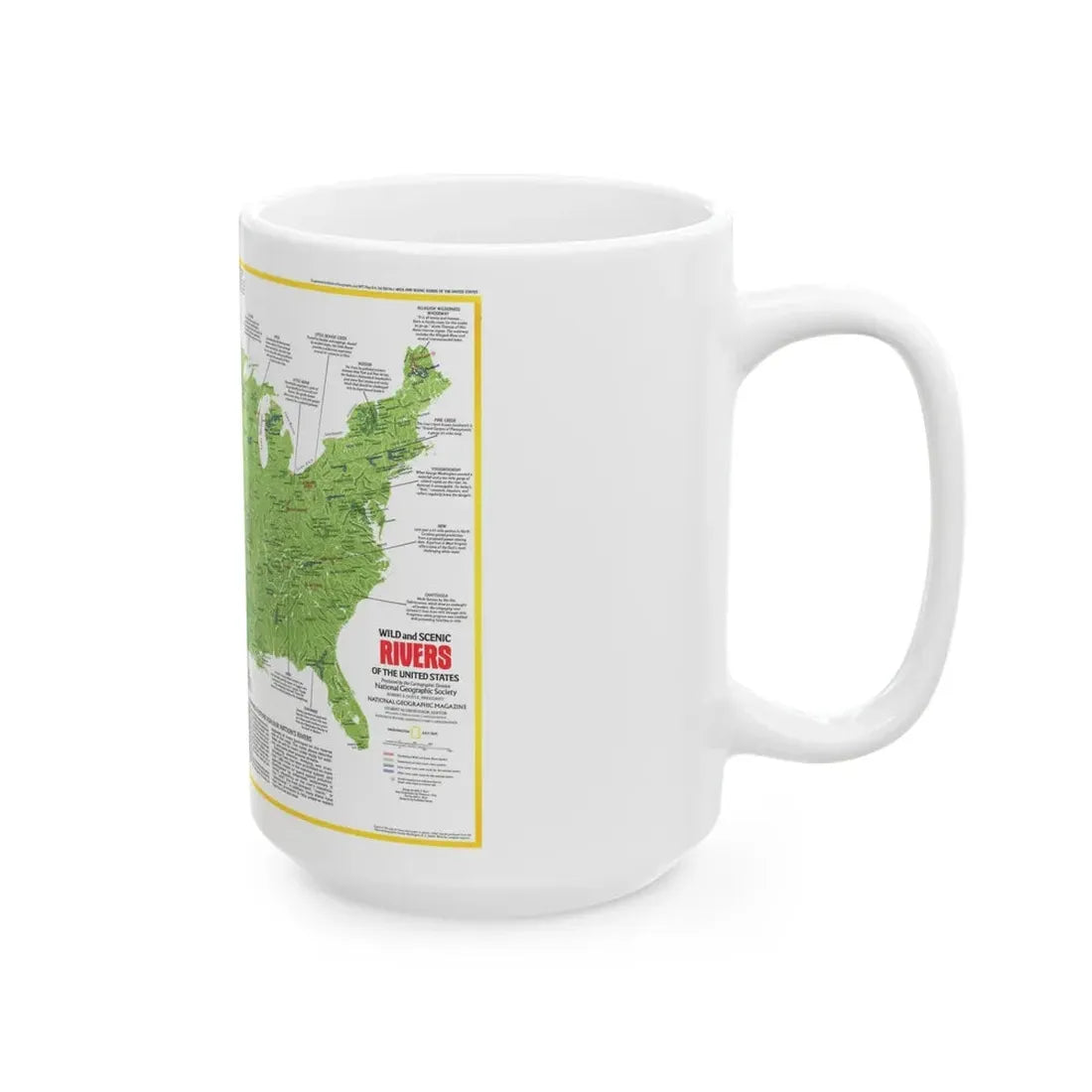 USA - Wild and Scenic Rivers 1 (1977) (Map) White Coffee Mug - Go Mug Yourself