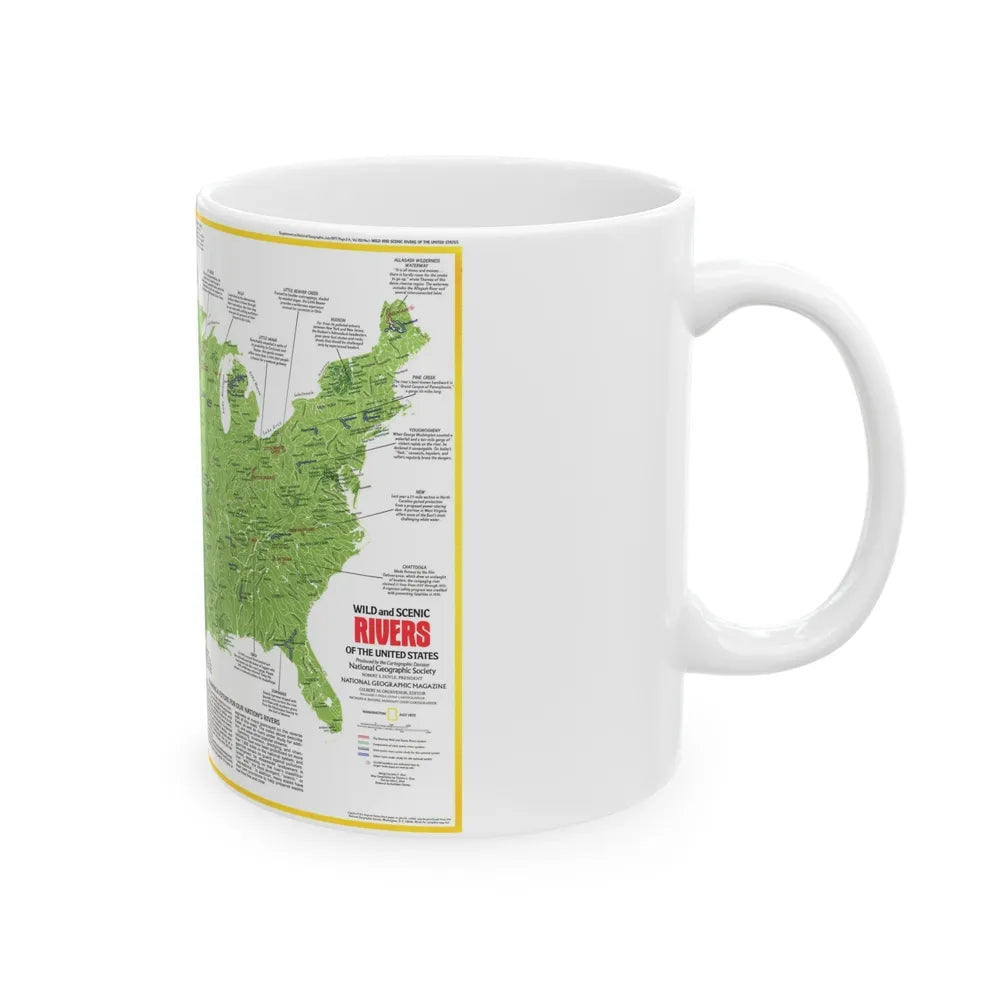 USA - Wild and Scenic Rivers 1 (1977) (Map) White Coffee Mug-Go Mug Yourself