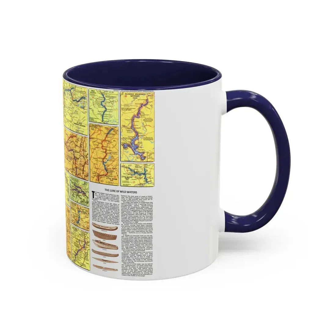 USA - Wild and Scenic Rivers 2 (1977) (Map) Accent Coffee Mug - Go Mug Yourself