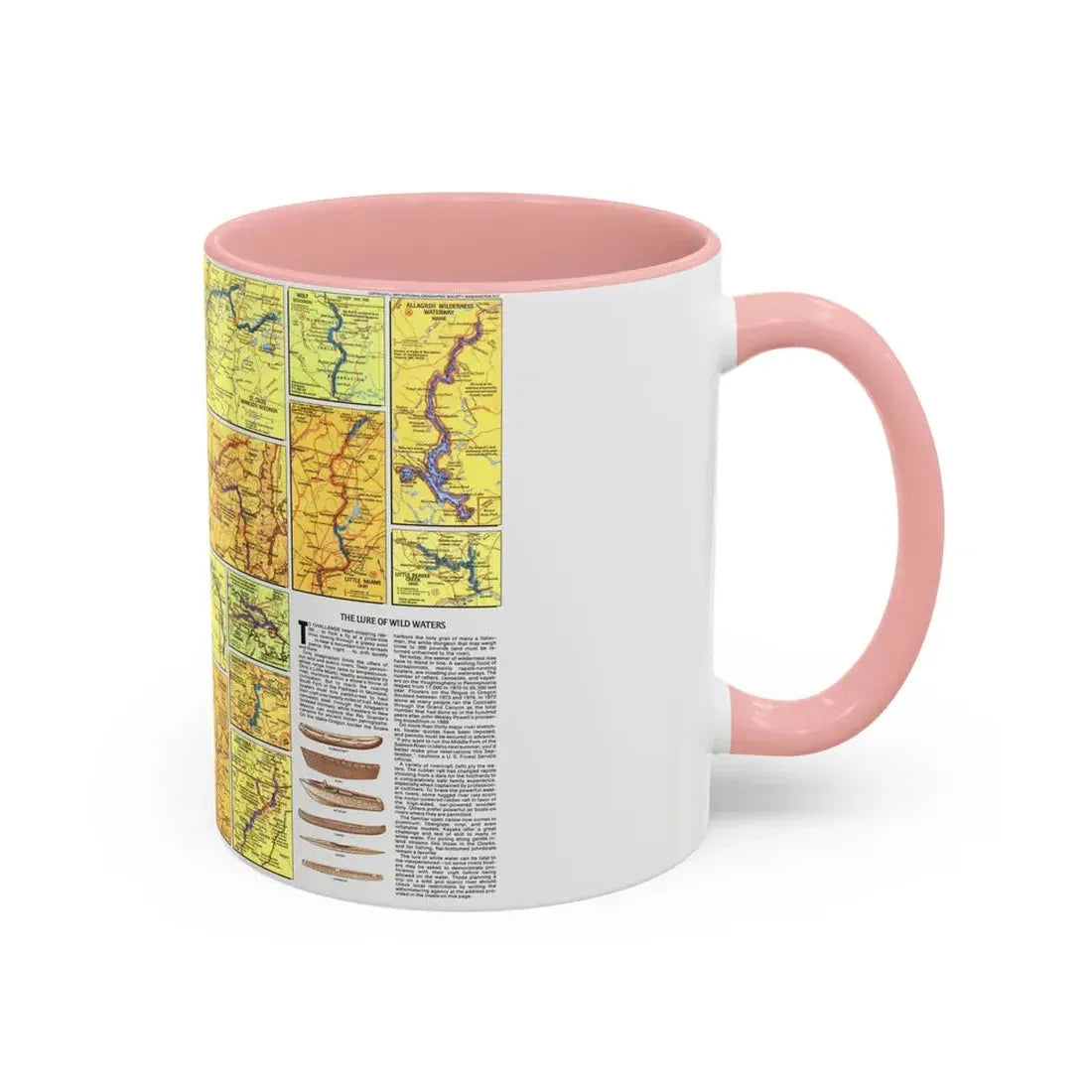 USA - Wild and Scenic Rivers 2 (1977) (Map) Accent Coffee Mug - Go Mug Yourself
