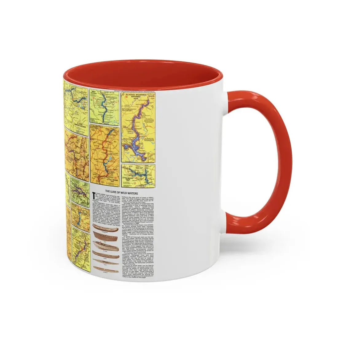 USA - Wild and Scenic Rivers 2 (1977) (Map) Accent Coffee Mug - Go Mug Yourself