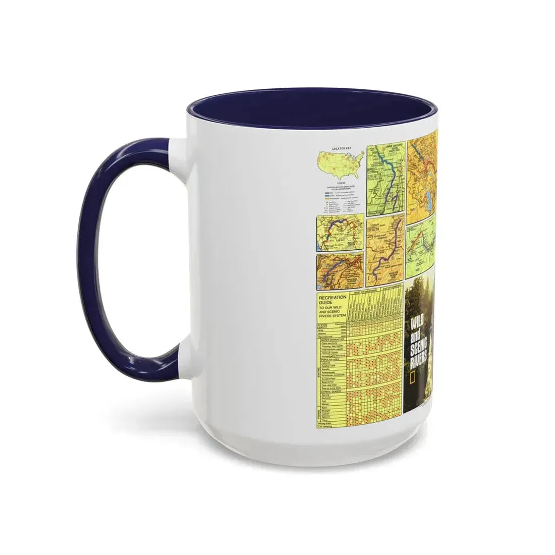 USA - Wild and Scenic Rivers 2 (1977) (Map) Accent Coffee Mug - Go Mug Yourself