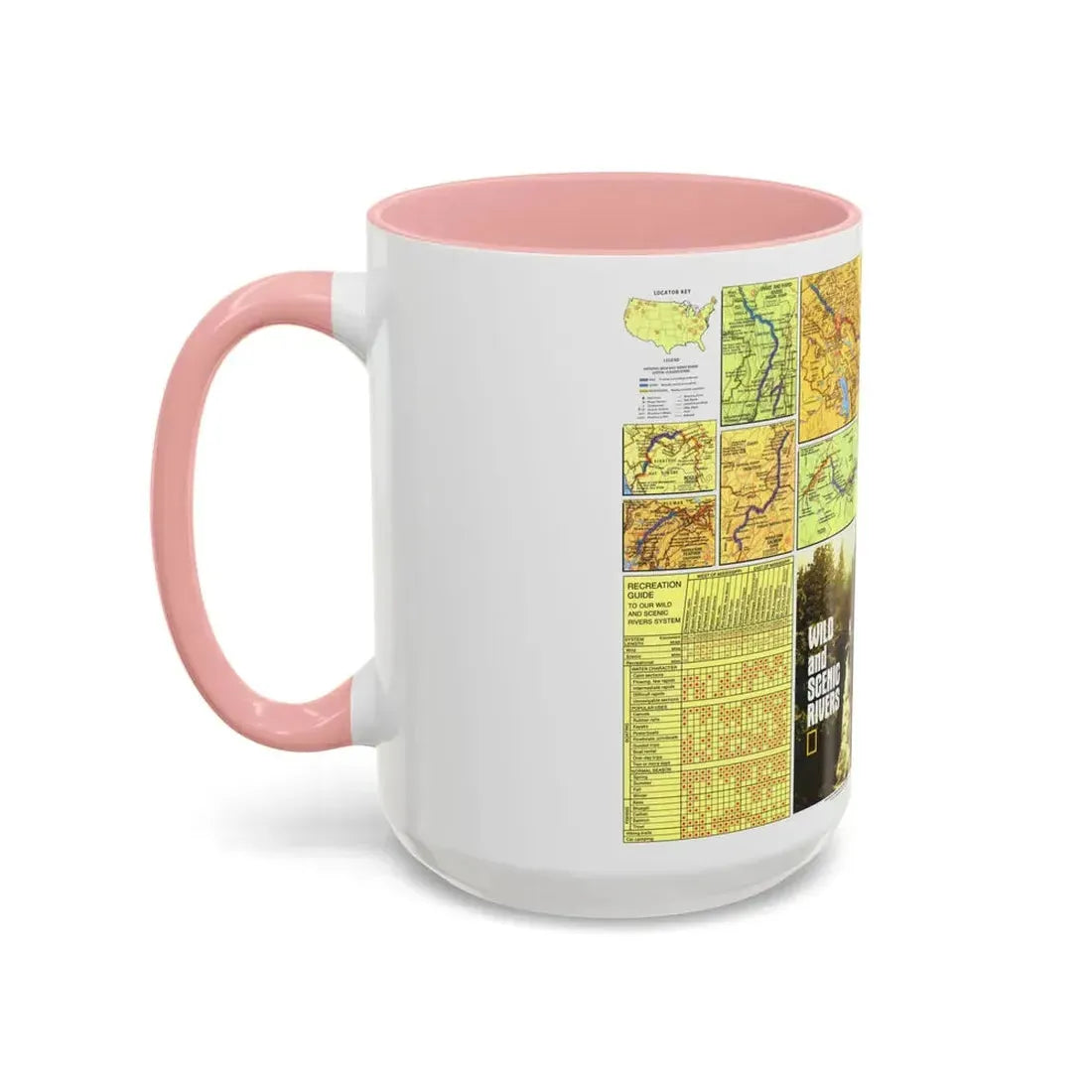 USA - Wild and Scenic Rivers 2 (1977) (Map) Accent Coffee Mug - Go Mug Yourself