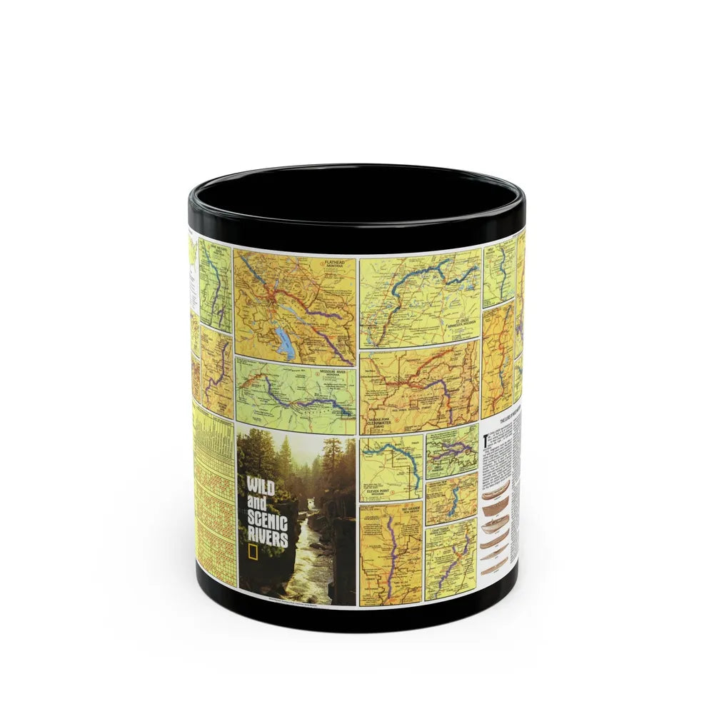 USA - Wild and Scenic Rivers 2 (1977) (Map) Black Coffee Mug-11oz-Go Mug Yourself