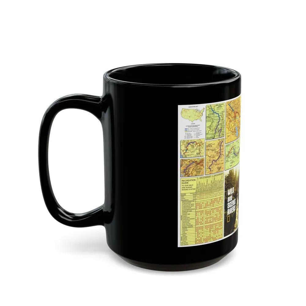 USA - Wild and Scenic Rivers 2 (1977) (Map) Black Coffee Mug-Go Mug Yourself