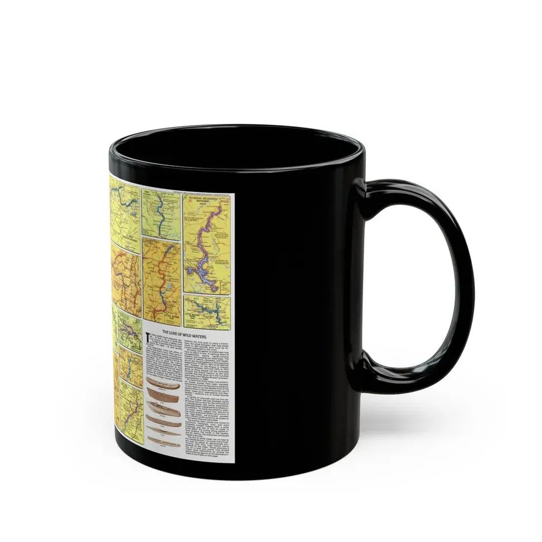 USA - Wild and Scenic Rivers 2 (1977) (Map) Black Coffee Mug - Go Mug Yourself