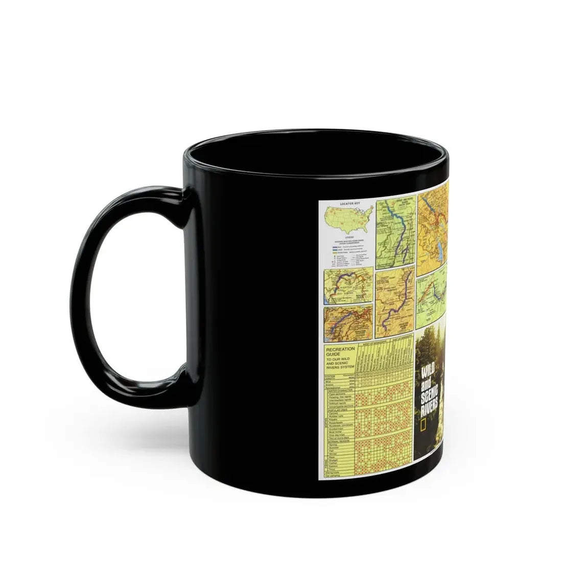 USA - Wild and Scenic Rivers 2 (1977) (Map) Black Coffee Mug - Go Mug Yourself