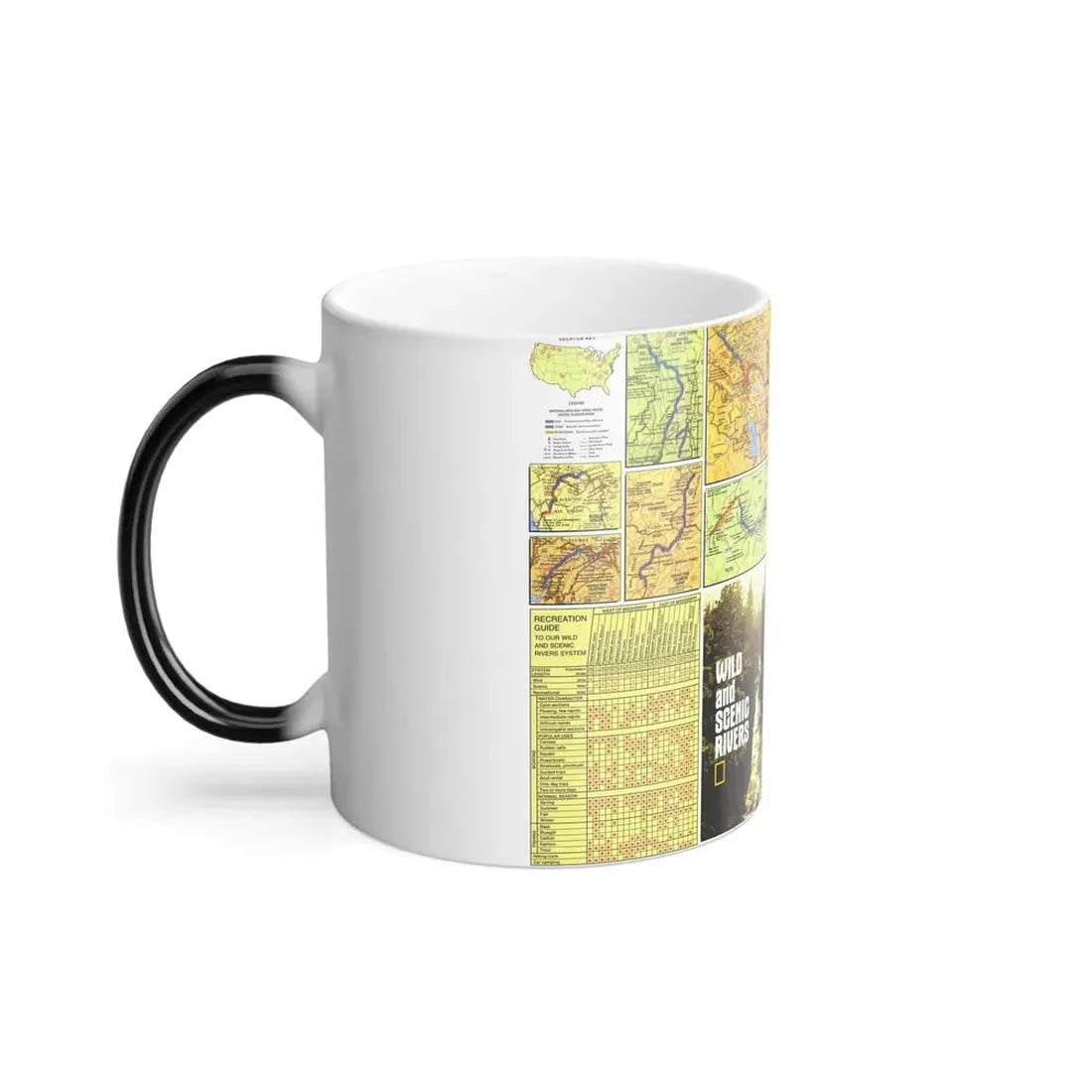 USA - Wild and Scenic Rivers 2 (1977) (Map) Color Changing Mug 11oz - Go Mug Yourself
