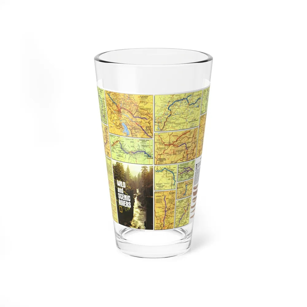 USA - Wild and Scenic Rivers 2 (1977) (Map) Pint Glass 16oz-16oz-Go Mug Yourself