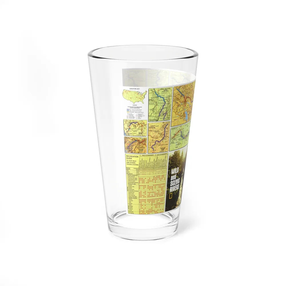 USA - Wild and Scenic Rivers 2 (1977) (Map) Pint Glass 16oz-Go Mug Yourself