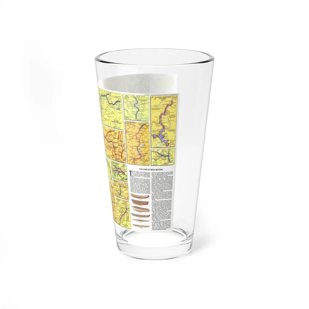 USA - Wild and Scenic Rivers 2 (1977) (Map) Pint Glass 16oz-Go Mug Yourself