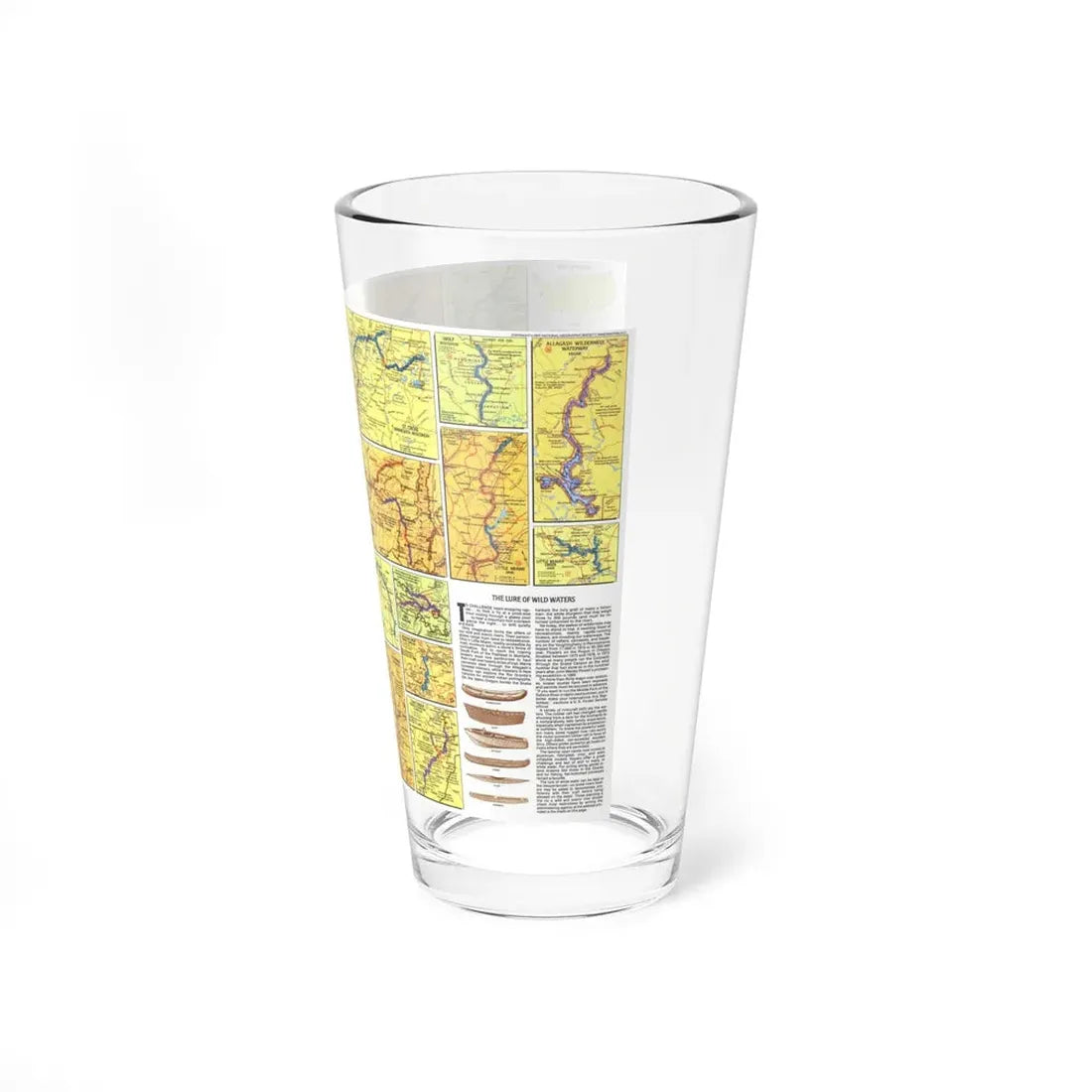 USA - Wild and Scenic Rivers 2 (1977) (Map) Pint Glass 16oz - Go Mug Yourself