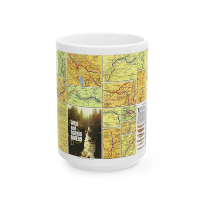 USA - Wild and Scenic Rivers 2 (1977) (Map) White Coffee Mug 15oz - Go Mug Yourself