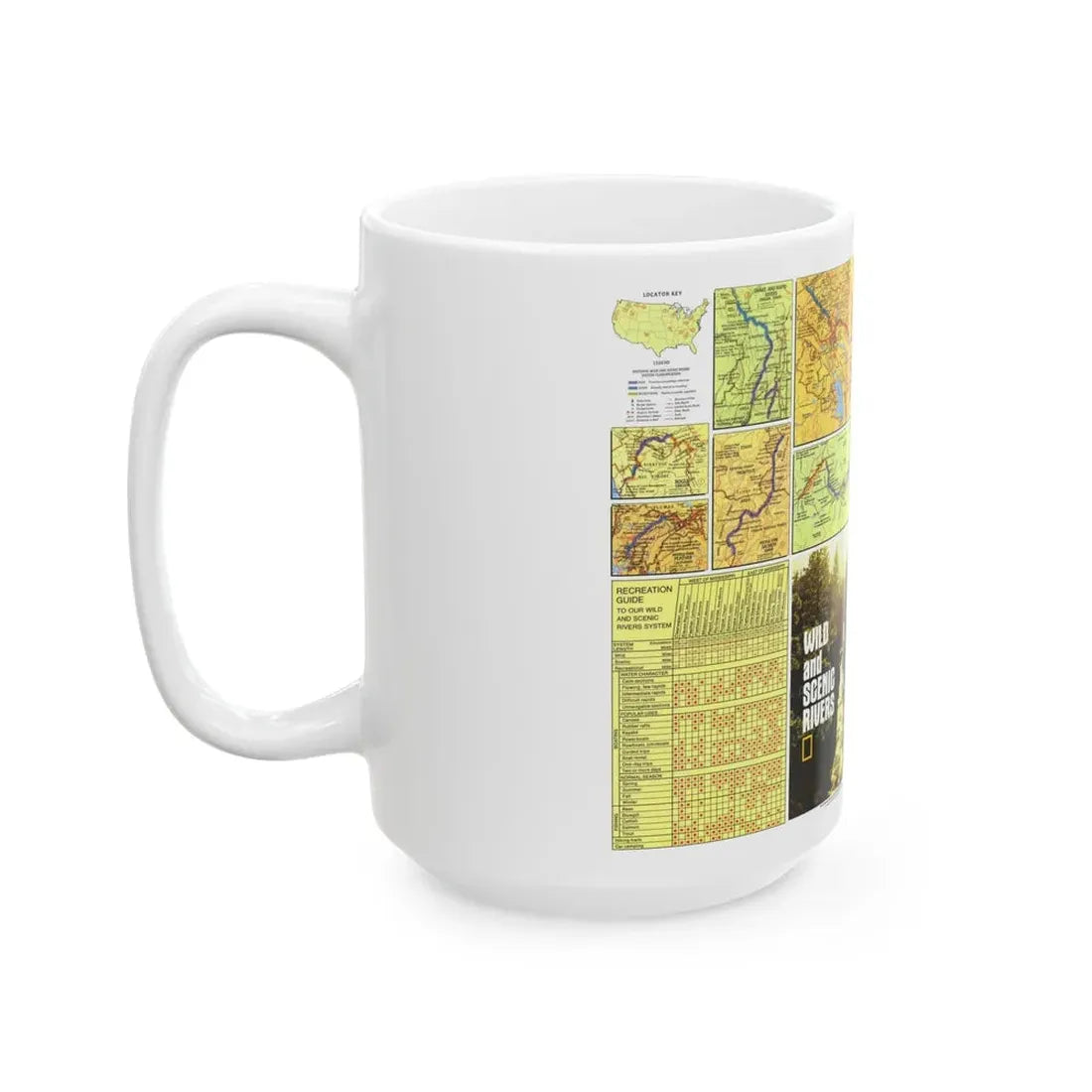 USA - Wild and Scenic Rivers 2 (1977) (Map) White Coffee Mug - Go Mug Yourself