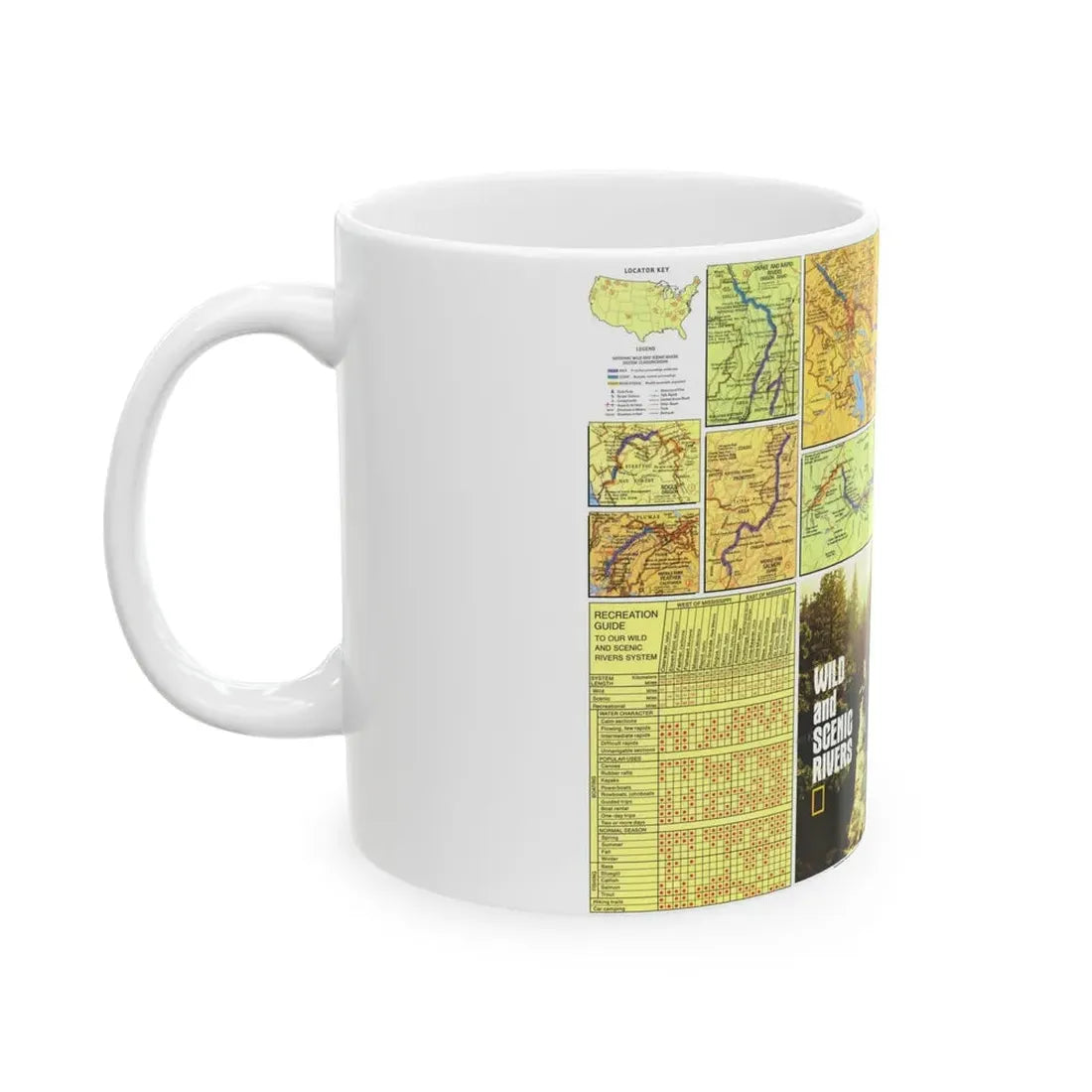 USA - Wild and Scenic Rivers 2 (1977) (Map) White Coffee Mug - Go Mug Yourself