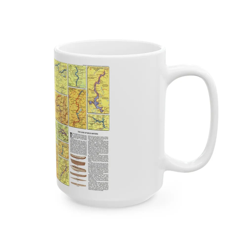 USA - Wild and Scenic Rivers 2 (1977) (Map) White Coffee Mug-Go Mug Yourself