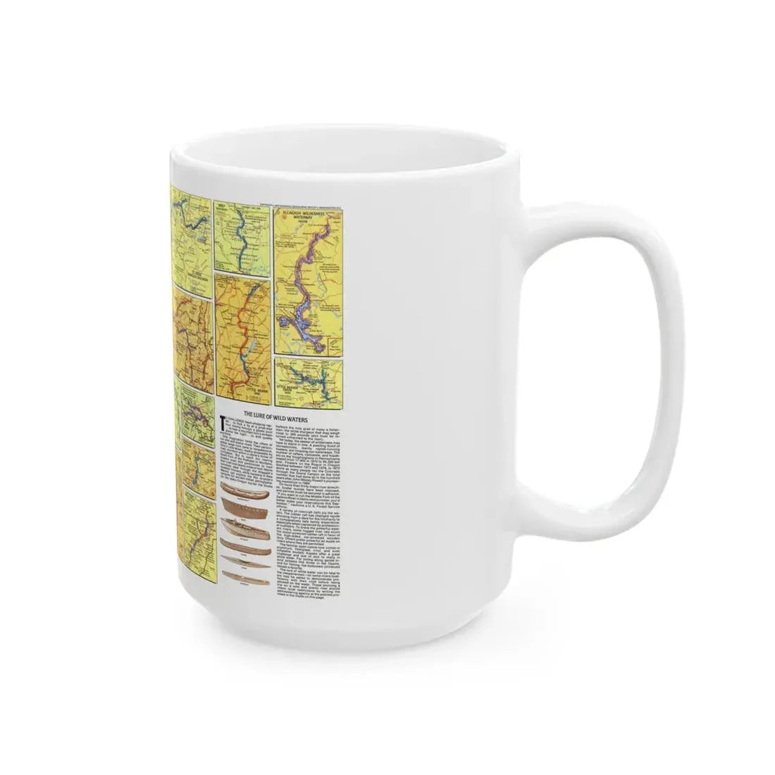 USA - Wild and Scenic Rivers 2 (1977) (Map) White Coffee Mug - Go Mug Yourself