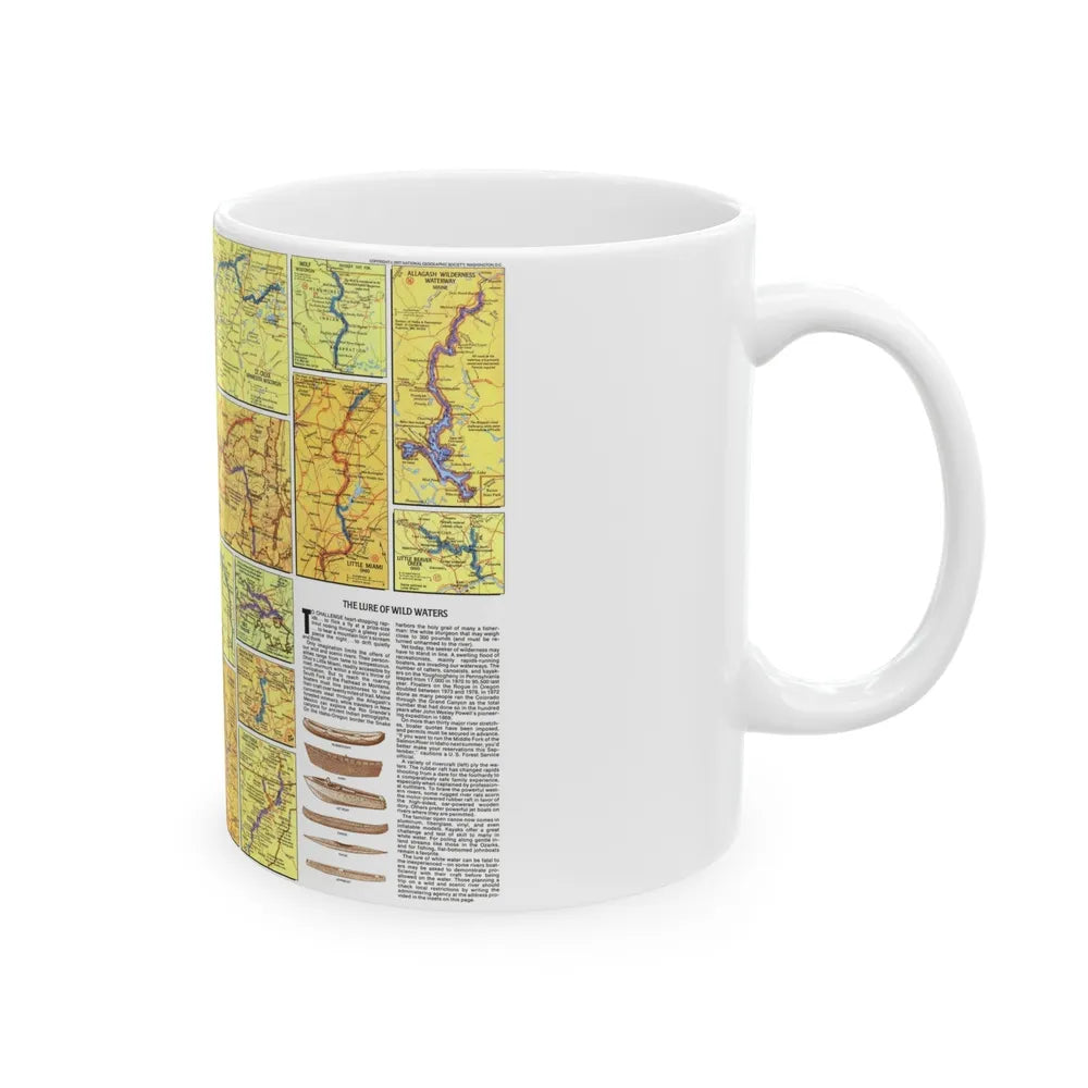 USA - Wild and Scenic Rivers 2 (1977) (Map) White Coffee Mug-Go Mug Yourself