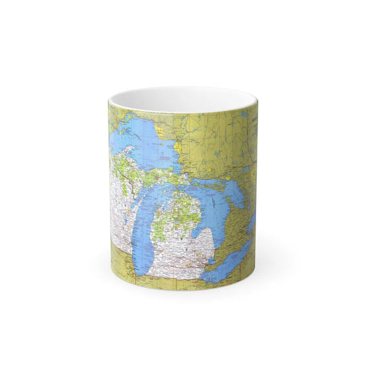 USA - Wisconsin, Michigan ,Great Lakes 1 (1973) (Map) Color Changing Mug 11oz-Go Mug Yourself