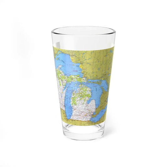USA - Wisconsin, Michigan ,Great Lakes 1 (1973) (Map) Pint Glass 16oz 16oz - Go Mug Yourself