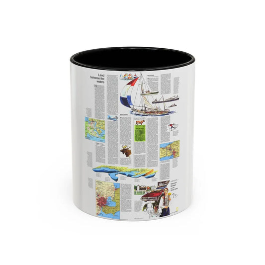 USA - Wisconsin, Michigan ,Great Lakes 2 (1973) (Map) Accent Coffee Mug 11oz Black - Go Mug Yourself