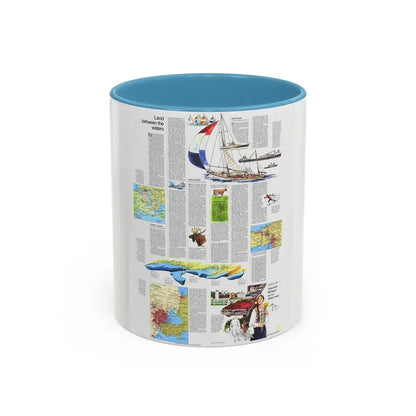 USA - Wisconsin, Michigan ,Great Lakes 2 (1973) (Map) Accent Coffee Mug 11oz Light Blue - Go Mug Yourself