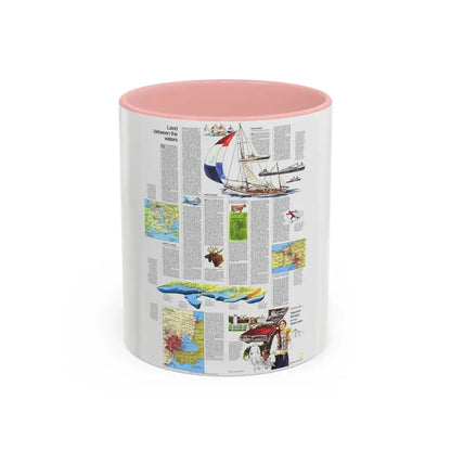 USA - Wisconsin, Michigan ,Great Lakes 2 (1973) (Map) Accent Coffee Mug 11oz Pink - Go Mug Yourself
