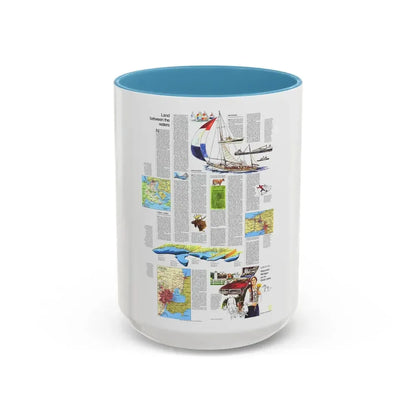 USA - Wisconsin, Michigan ,Great Lakes 2 (1973) (Map) Accent Coffee Mug 15oz Light Blue - Go Mug Yourself