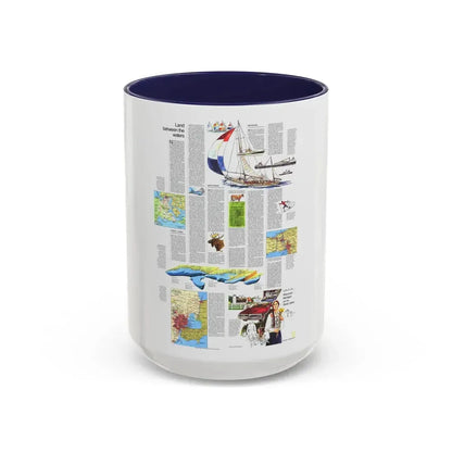 USA - Wisconsin, Michigan ,Great Lakes 2 (1973) (Map) Accent Coffee Mug 15oz Navy - Go Mug Yourself