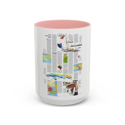 USA - Wisconsin, Michigan ,Great Lakes 2 (1973) (Map) Accent Coffee Mug 15oz Pink - Go Mug Yourself