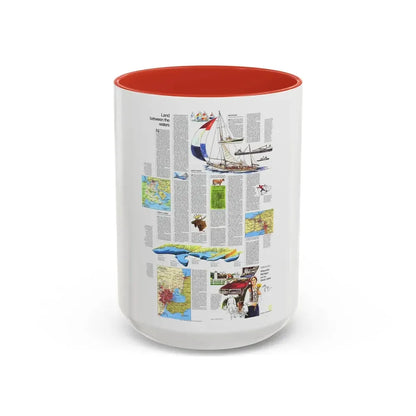 USA - Wisconsin, Michigan ,Great Lakes 2 (1973) (Map) Accent Coffee Mug 15oz Red - Go Mug Yourself