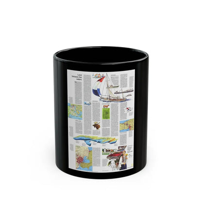 USA - Wisconsin, Michigan ,Great Lakes 2 (1973) (Map) Black Coffee Mug-11oz-Go Mug Yourself